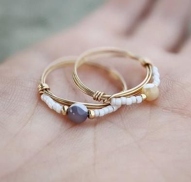 Cincin Diy, Diy Wire Jewelry Rings, Wire Jewelry Rings, Diy Beaded Rings, Diy Jewelry Rings, Wire Wrapped Jewelry Diy, Diy Bijoux, Wire Jewelry Designs, Beaded Ring