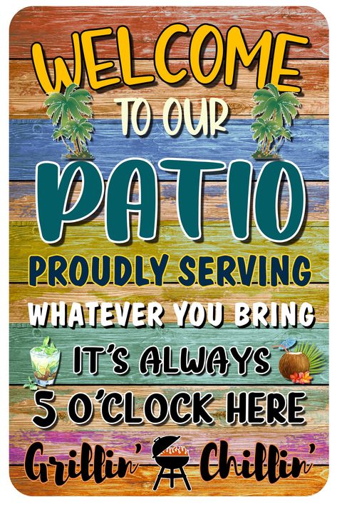 PRICES MAY VARY. Title: Welcome Patio Bar Signs For Home Porch Bar Wall Decor Beach Bar Decorations For Backyard Tiki Bar Hot Tub Poster Tin Sign 8x12 Inch. Product Type: Categories > Outdoor Décor > Yard Signs Outdoor Pool Decor, Patio Wall Art, Swimming Pool Decorations, Porch Wall Decor, Porch Bar, Tiki Bars, Metal Signs Decor, Patio Wall, Decorative Wall Plaques