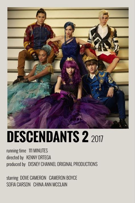 Descendants 2 Poster, Indie Movie Posters, Disney Channel Movies, Movies To Watch Teenagers, Filmy Vintage, Most Paused Movie Scenes, Iconic Movie Posters, Movie Card, Descendants 2