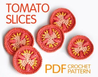 Cabbage Crochet, Sandwich Crochet, Crochet Ootd, Tomato Crochet, Crochet Cabbage, Fruit Crochet, Cupcake Crochet, Tomato Slice, Food Crochet