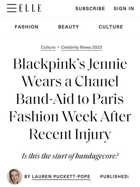 Jennie Band Aid, Eye Band, Jennie Kim, Fashion Icon, Blackpink Photos, Blackpink Jennie, Trend Setter, Celebrity News, Paris Fashion Week