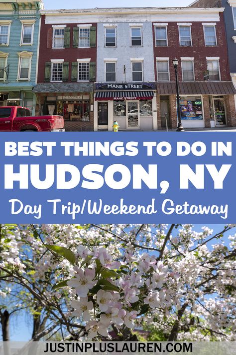 Here are the best things to do in Hudson NY, including shopping, restaurants, antiquing, beautiful parks, coffee and tea, and so much more! Hudson Valley NY | Hudson New York | Day trip to Hudson NY | Hudson NY weekend trip | Weekend in Hudson | Day trip from NYC | Weekend trip from NYC | Getaway from New York City | Places to visit in the Hudson Valley New York | Cute towns NY Hudson New York Travel Guide, Hudson Ny Things To Do, Things To Do In Hudson Valley Ny, Hudson Ny Weekend Getaways, Nyc Weekend Trip, New York Day Trip, Usa Vacations, Day Trip To Nyc, Hudson Valley New York