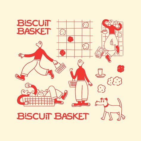 Biscuit Basket BRAND IDENTITY DESIGN :: Behance Cafe Branding Design, Cookies Branding, Logo Branding Design, Bakery Branding, Pizza Design, Cafe Branding, Beautiful Logos, Marca Personal, Coffee Branding