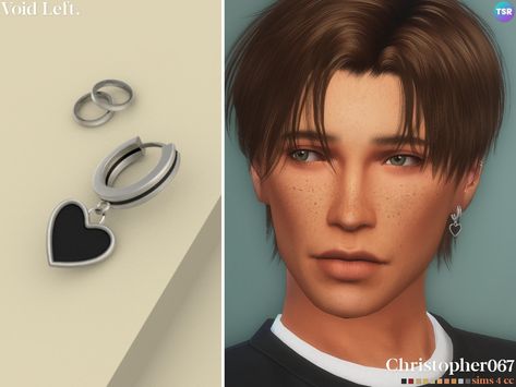 The Sims Resource - Void Earrings Male - Left Sims 4 Cc Male, Seashell Tiara, Helix Hoop, Electronic Art, The Sims Resource, Sims Resource, Artist Names, Helix, The Sims