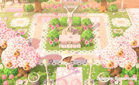 Pink Entrance, Kawaii Island, Pink Island, Animal Crossing Guide, Island Theme, Qr Codes Animal Crossing, Animal Crossing Villagers, New Animal Crossing, Entrance Design