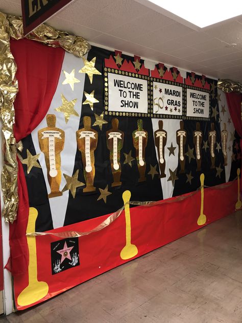 #classroomdecor #oscars #bulletinboard #hollywood #school Movie Theme School Decorations, Hollywood Bulletin Board, Hollywood Hallway Decorations, Hollywood Bulletin Board Ideas, Hollywood Theme Classroom Decorations, Hollywood School Theme, Hollywood Classroom Theme, Preschool Door Decorations, Hollywood Classroom