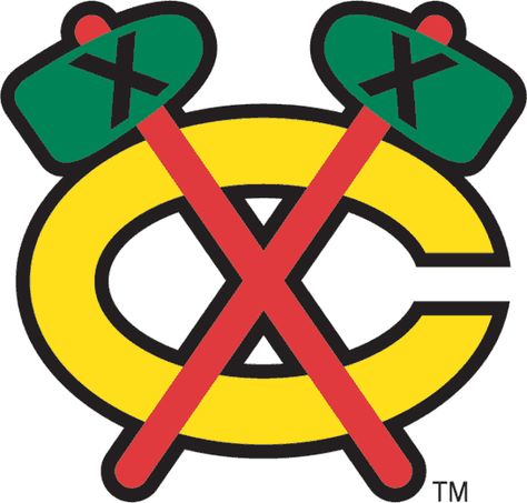 Chicago Blackhawks Alternate Logo (1965) - A yellow C with red tomahawks crossed over it Chicago Blackhawks Wallpaper, Chicago Blackhawks Logo, Blackhawks Logo, Chicago Sports Teams, Cornhole Designs, Chicago Blackhawks Hockey, Hockey Logos, Nhl Logos, Blackhawks Hockey