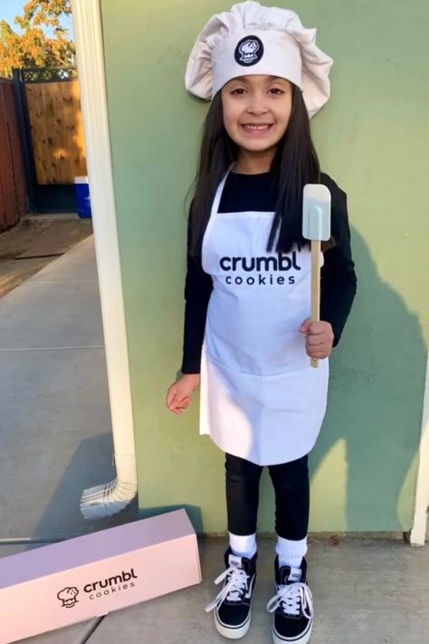 Crumbl Cookie Costume, Cookie Halloween Costume, Baker Costume, Cookie Halloween, Crumble Cookie, Cookie Costume, Cookies Halloween, Crumbl Cookies, Baby Halloween Costumes