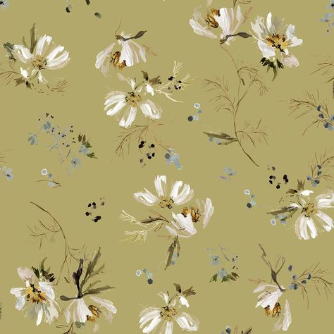 Kelly Ventura is a watercolor artist who brings her love of nature into the home with expressive strokes of her paintbrush. Cosmos is a gestural evocation of daisies, capturing the bucolic charm of a wildflower meadow through this non-woven, digitally-printed wallpaper with water-based inks on a matte vellum, available in a variety of colorways. Vertical repeat 27" straight match. Untrimmed. ASTM-E84 CLASS A Fire Rating Professional installation is recommended. Printed to order. Cosmos Wallpaper, Kelly Ventura, Print Scarf Design, Fabric Covered Walls, Wildflower Meadow, Forest Wallpaper, Watercolor Images, Artist Paint, Heart Wallpaper