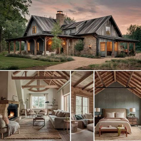 14 Charming Cottage Farmhouse Ideas to Inspire Your Dream Home (List) - Fabricerie Dream House Farmhouse, Farmhouse Cottage Kitchen, Farmhouse Style Bedding, Scandinavian Farmhouse, Farmhouse Cabin, Cottage Retreat, Homestead Farm, Stone Farmhouse, Charming Cottage