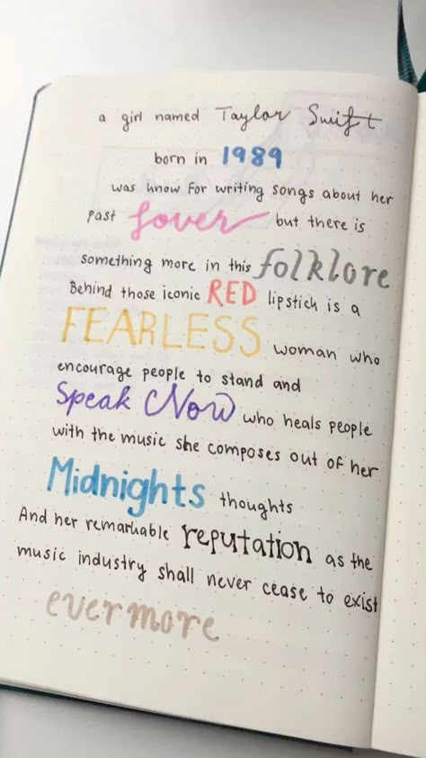 Drawings Of Songs, Taylor Swift Lyrics Journal Ideas, Taylor Swift Album Journal Page, Taylor Swift Bujo Ideas, Taylor Swift Code Breaker, Taylor Swift Journaling, Taylor Swift Bullet Journal Ideas, Taylor Swift Things To Make, Taylor Swift Notebook Ideas