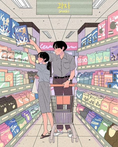 Ư chư bao giờ mới có bạn xinh trai đến rướccccc Myeong Minho, Illustrated Couple, Cute Couple Drawings, Cute Couple Wallpaper, Couple Illustration, Cute Love Cartoons, Korean Art, Love Illustration, Cute Couple Art