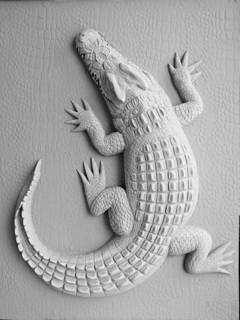 Alligators Art, Pottery Animals, Sculpture Art Clay, Cardboard Sculpture, Relief Sculpture, Plaster Art, Clay Animals, Ceramics Pottery Art, Ceramic Animals