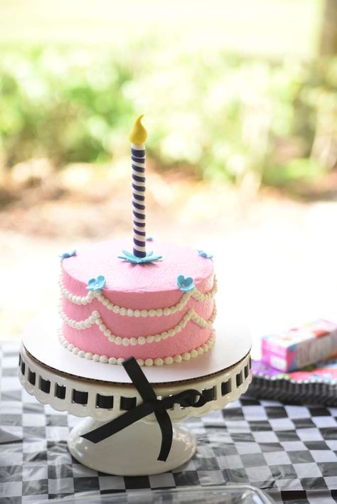 Alice in Wonderland Birthday Party Ideas | Photo 2 of 25 | Catch My Party Alice Smash Cake, First Birthday Alice In Wonderland Theme, Alice In Onederland Birthday Cake, Onderland Cake First Birthdays, Alice In Onederland First Birthday Outfit, Alice In Onederland Cake Smash, Alice In Wonderland First Birthday Photo, Alice In Wonderland Birthday Cake Simple, Alice Birthday Party