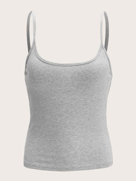 White Eyeliner Waterline, Pregnancy Belly Photos, White Cami Tops, Spaghetti Strap Tank Top, Spaghetti Strap Top, Women Tank Tops, Grey Tank Top, Basic Outfits, Strap Tops