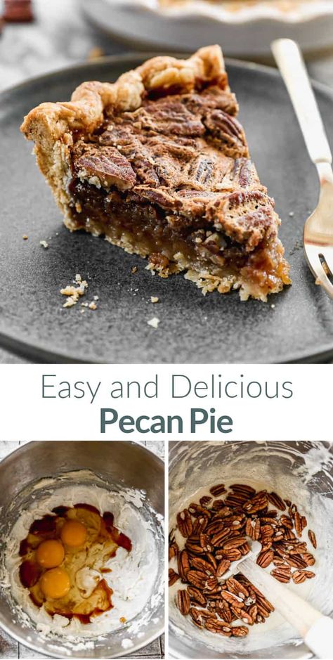 Not only is this Pecan Pie recipe one of the easiest pies to make, it's absolutely fantastic with its rich caramel pecan filling paired with a flakey, buttery crust. via @betrfromscratch Old Fashioned Pecan Pie Recipe, Pie Recipe Easy, Pie Pecan, Pecan Filling, Pecan Pie Easy, Pecan Pie Filling, Tastes Better From Scratch, Thanksgiving Pies, Easy Pie