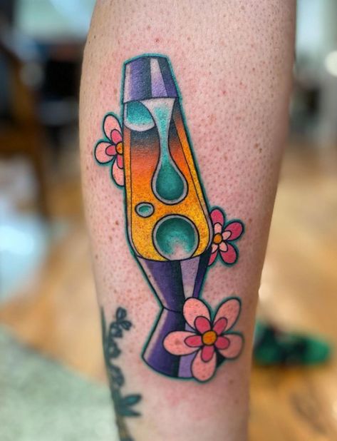 Lava Lamp Tattoo, Alchemy Tattoo, Lamp Tattoo, Hippie Tattoo, Hip Thigh Tattoos, Deer Tattoo, Line Art Tattoos, Badass Tattoos, Music Tattoos