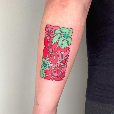 🦐 Kat 🦐 on Instagram: “Groovy flowers for Jane from the MAPS organization 🌈 So happy for what y’all do, such a pleasure to tattoo you ✌🏻” Groovy Flower Tattoo, Groovy Tattoo Ideas, Groovy Tattoo, Groovy Flowers, Healthy Bodies, Tattoo Font, Flowers Tattoo, Tattoo You, Flower Tattoos