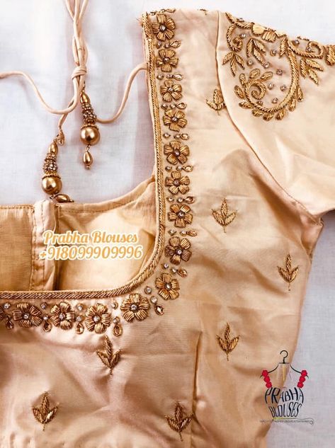 White Blouse With Gold Embroidery, Mirror Blouse Design, White Blouse Designs, Gold Blouse Designs, Green Blouse Designs, Blouse Works, Lehenga Saree Design, Kids Blouse Designs, Traditional Blouse Designs