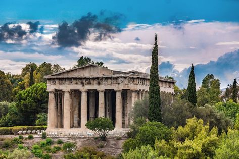 The Ancient Monuments of Athens - A guide for History Lovers | The Culture Map Temple Of Hephaestus, Ancient Athens, Ancient Monuments, Greek Temple, Best Of Italy, Ancient Temples, Acropolis, Ancient Ruins, Bastille