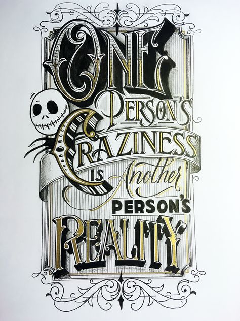 Hand lettering quote by Tim Burton Tim Burton Font, Jack Skellington Drawing, Happy Halloween Font, Halloween Fonts Alphabet, Black And White Bee, Halloween Typography, Fonts Handwriting Alphabet, Handwriting Logo, Halloween Text