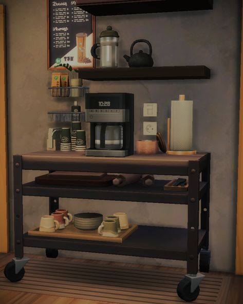 Coffee Shop Furniture, Sims 4 Anime, Sims 4 Clutter, Cafe Furniture, Sims 4 Cc Furniture, Coffee To Go, Sims 4 Build, Sims 4 Houses, Sims House