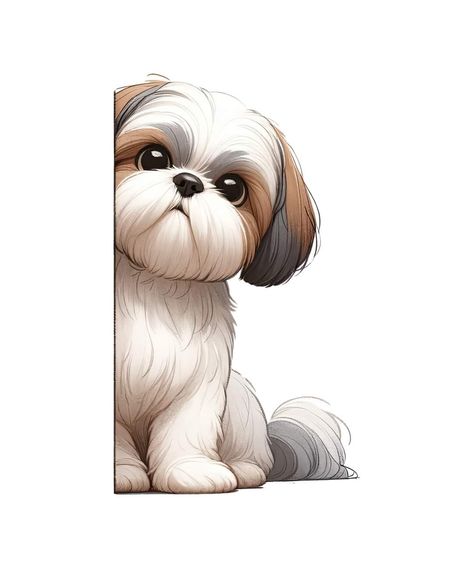 Perro Shih Tzu, Chien Shih Tzu, Shitzu Dogs, Dog Lovers Art, Dog Sweater Crochet Pattern, Shitzu Puppies, Puppy Drawing, Building Confidence, Shih Tzu Puppy