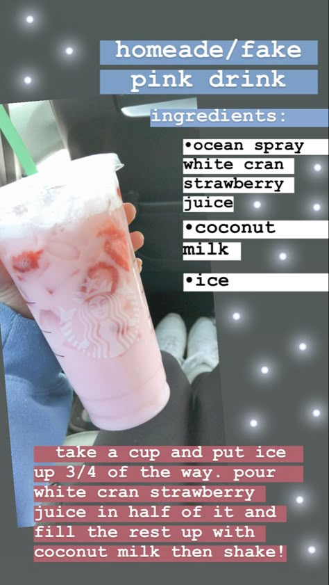 Cotton Candy Starbucks Drink, Homemade Pink Drink Starbucks Recipe, Diy Pink Drink Starbucks, Cotton Candy Refresher Starbucks, Cotton Candy Pink Drink Starbucks, Starbucks Tea, Pink Drink Recipes, Iced Drinks Recipes, Low Calorie Drinks