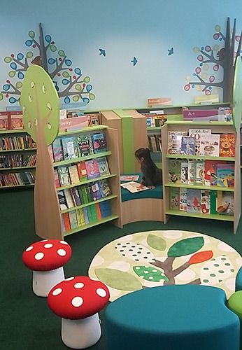 Reading Corner Classroom, School Library Decor, School Library Design, Design Case Study, Library School, Preschool Designs, Community Design, Children's Library, Elementary School Library