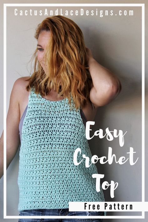 A lightweight summery tank that is perfect for summer- my Summer Breeze Tank- is a beginner friendly free crochet pattern here on the blog! Crochet Tank Top Free, Crochet Tank Tops, Mode Crochet, Crochet Ladies Tops, Crochet Tops Free Patterns, Crochet Clothes For Women, Crochet Summer Tops, Crochet Tank Top, Crochet Summer