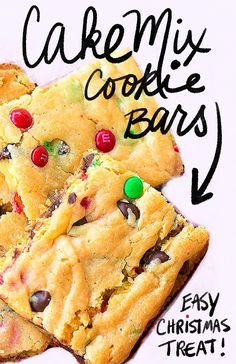 Cake Mix Cookie Bars With Pudding, Cookie Bars With Cookie Mix Easy Recipes, Christmas Cake Mix Cookie Bars, Thanksgiving Cake Mix Cookies, Cake Mix Cookie Bars Christmas, Christmas Cookie Bars Easy Cake Mixes, Easy Cookie Bar Recipes Cake Mixes, Cake Mix M&m Cookies, Easy Cake Mix Cookie Bars