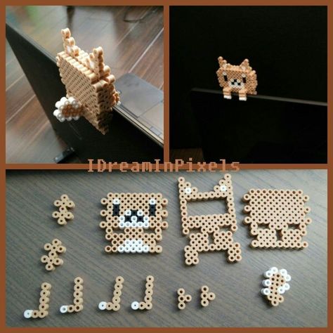 Easy 3d Hama Beads, Hama Bead 3d Pattern, Pearl Beads Pattern 3d, Melty Bead Patterns 3d, Peeler Bead 3d Patterns, Pearler Bead Design 3d, Medium Perler Bead Patterns, Perler Beads Ideas 3d Patterns, Perler Bead Patterns Cat