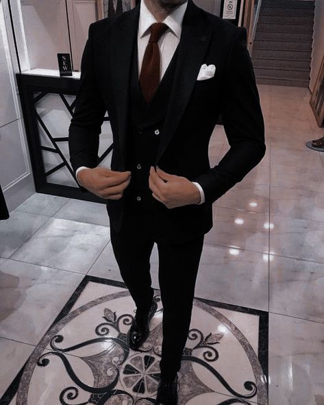 Men Wedding Suits Classy, Black Suit Men Formal Classy, Best Indian Wedding Dresses, Mens Indian Wear, Black Tie Attire, Black Suit Men, Modern Suits, Dress Suits For Men, Formal Mens Fashion