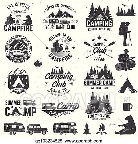 Camping Illustration, Vintage Typography Design, Camp Logo, Print Stamp, Forest Silhouette, Extreme Adventure, Tent Design, Adventure Camping, Badge Design