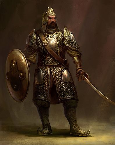 Humano Guerreiro estilo Árabe, com armadura de metal, escudo e espada, com barba, aparenta ser veterano de guerra do sul Infantry Soldier, Deadliest Warrior, Persian Warrior, Roman Centurion, The Elder Scrolls, Fantasy Armor, Fantasy Warrior, Fantasy Rpg, Medieval Fantasy