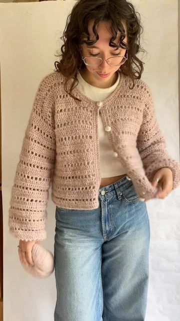 Starburst Granny Square Cardigan, Crochet Pink Cardigan, Crochet Pink Sweater, Scrap Yarn Cardigan, Quick Crochet Cardigan, Crochet Cardigan Summer, Crochet Patterns Sweater, Pink Crochet Cardigan, Pink Crochet Sweater