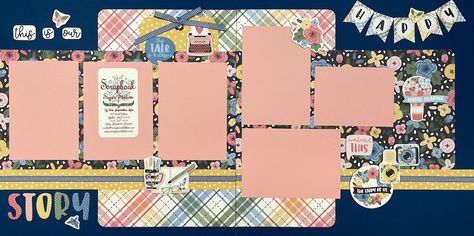 Page Layout Kits - Scrapbook Super Station - Page 8 Double Page Scrapbook Layouts, Echo Park Layouts, Baby Scrapbook Album, Scrapbook Challenges, Scrapbook Patterns, Diy Photo Book, 12x12 Scrapbook Layouts, Baby Scrapbook Pages, Scrapbooking Layouts Baby