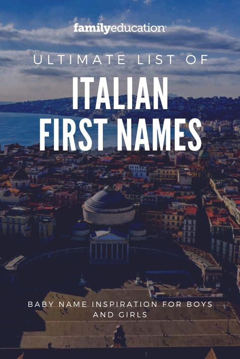 Looking for unique baby name inspiration? These Italian first names for boys and irls can help! #babyname #Italiannames #uniquenames Italian Last Names, Italian Names Boy, Italian Boy Names, Fantasy Male Names, Italian Girl Names, Male Baby Names, Italian Names, Names And Meanings, Italian Girl