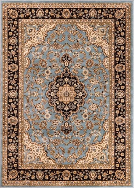 Medallion Kashan Rug Area Rug Sets, Kashan Rug, Light Blue Rug, Modern European, 5x7 Area Rug, Light Blue Area Rug, Well Woven, Warm Red, Round Area Rugs