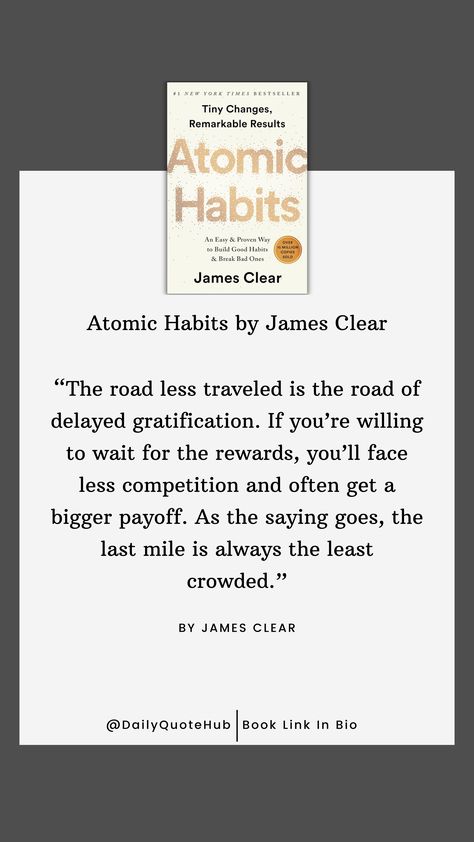 Atomic Habits by James Clear is a best-selling self-help book that offers practical strategies for building good habits and breaking bad ones. It emphasizes the power of small, incremental changes to achieve remarkable results over time. The book provides actionable advice and insights on habit formation, backed by scientific research. 🔍🔍🔍 Book Link In Bio 🙏🙏 #dailyquote #quotes #quotesofthedAY  #selfhelpquote #bestQuotes #SelfHelp #PersonalDevelopment #Habits #AtomicHabits #JamesClear 2024 Habits, Atomic Habits Quotes, Habits Quotes, Self Help Quotes, Research Book, Help Quotes, Habit Quotes, James Clear, Habit Formation