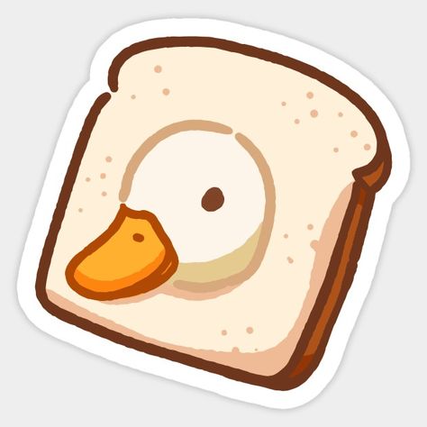 Cute duck with bread - Duck Lover - Sticker | TeePublic Duck Stickers, Lover Sticker, Cute Duck, Sticker Packs, Funny Birds, Cute Doodles, Stickers Packs, Paper Texture, Flower Drawing