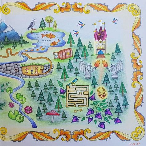 Enchanted Forest Coloring Book Johanna Basford, Forest Coloring, Basford Enchanted Forest, Enchanted Forest Coloring Book, Johanna Basford Enchanted Forest, Enchanted Forest Coloring, Joanna Basford, Faber Castell Polychromos, Colored Pictures