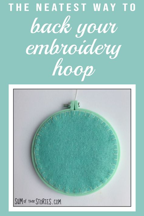 The neatest way to finish the back of your embroidery hoop Finish Back Of Embroidery Hoop, Finishing Back Of Embroidery Hoop, Finish Embroidery Hoop, Swimming Embroidery, Back Of Embroidery, Basic Embroidery, Strong Hand, Embroidery Tools, Basic Embroidery Stitches