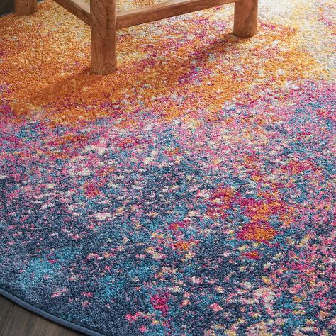 bedroom - living room - colorful decor - durable - kids room - amazon - commission link - ad Holiday Rugs, Dark Color Palette, Scatter Rugs, Colorful Area Rug, Persian Motifs, Action Painting, Pink Area Rug, Round Area Rugs, Rug Sets