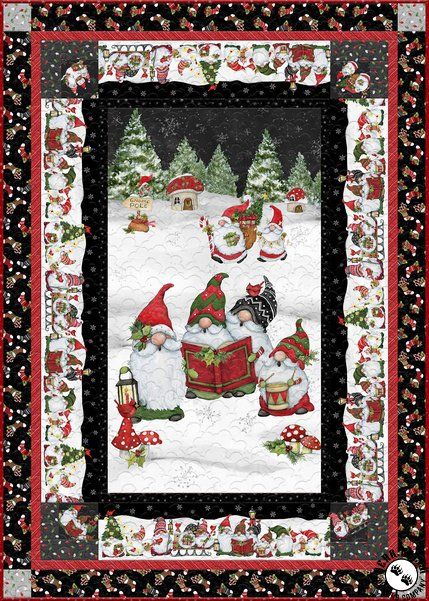 Candy Cane Border, Susan Winget, Quilt Binding, Quilt Batting, Panel Wall, Christmas Gnomes, Wall Quilts, Panel Quilts, Christmas Quilts