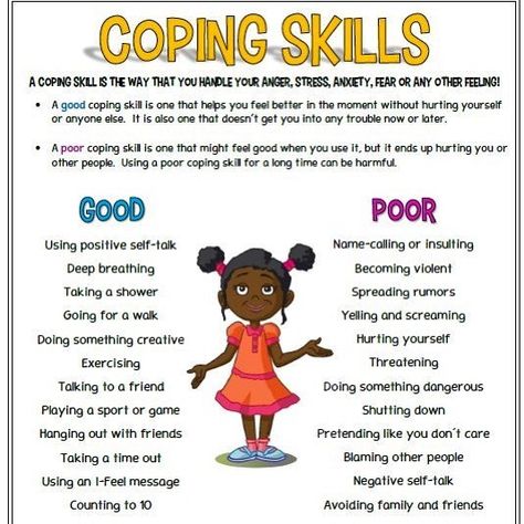 A coping skill is a way that you handle an emotion or feeling. Speaking very generally, coping skills can be either “good” or “poor”… Coping Skills For Kids, Uppfostra Barn, Kids Coping Skills, Ibu Bapa, Skills For Kids, Alphabet Kindergarten, Mind Maps, School Social Work, Latihan Yoga