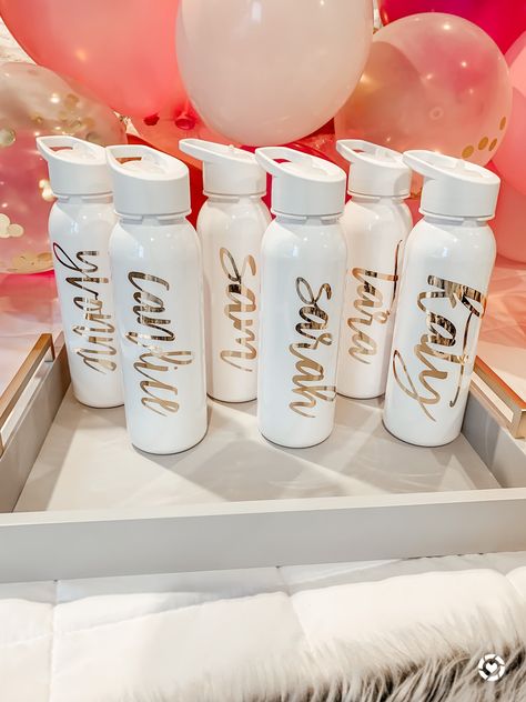 Bridal Party Water Bottles, Bachelorette Water Bottles, Bridesmaid Boxes, Wedding Festivities, Sports Bottle, Bridesmaid Box, Water Party, Wedding Costumes, Custom Water Bottles