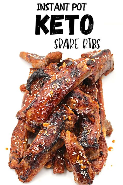 This Easy Keto Chinese Spare Rib Dinner Recipe is so delicious! By baking the ribs in the oven, in an air fryer or in an Intant Pot, you can have a quick and delicious keto, low carb, Paleo or Whole30 dinner ready in no time. Enjoy this Chinese food in a keto and low carb way that will never have you missing Chinese takeout again! Keto Spare Ribs, Keto Ribs, Chinese Spare Ribs, Keto Chinese, Spareribs Recipe, Rib Dinner, Ribs In The Oven, Boneless Pork Ribs, Oven Baked Ribs