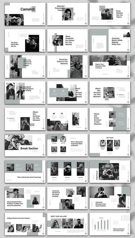 Photography Powerpoint, Mises En Page Design Graphique, Presentation Slides Design, 포트폴리오 레이아웃, Design Powerpoint, Powerpoint Layout, Presentation Design Layout, Architecture Portfolio Design, Portfolio Photography