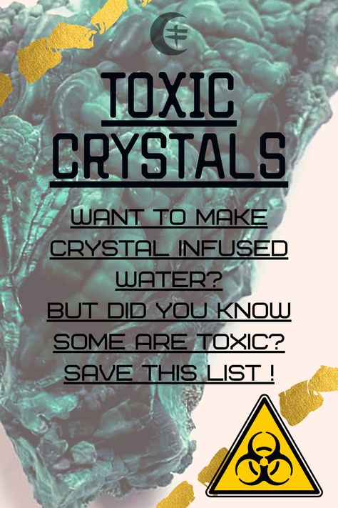 Want to make Crystal infused water? But did you know some are TOXIC? Save this list ! Toxic Crystals, Witchy Stuff, Infused Water, Did You Know, Chakra, Crystals, Water